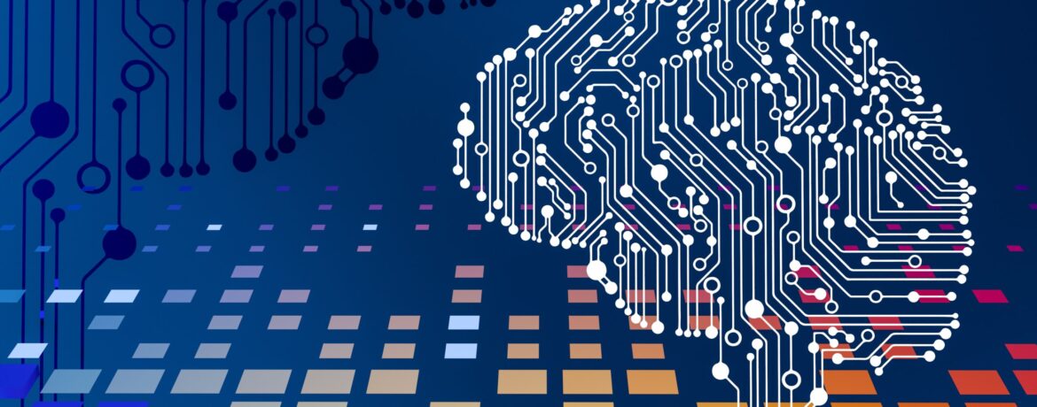 a computer circuit board with a brain on it